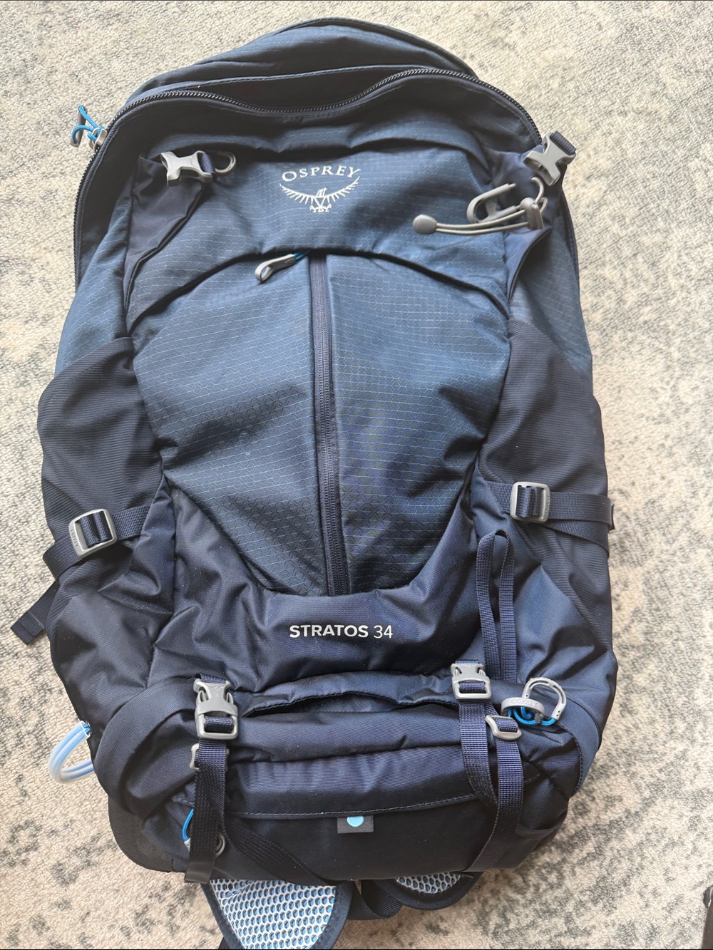OSPREY Stratos 34 Men's Dark Navy Blue Hiking Backpack